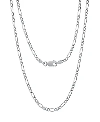 Steeltime Unisex Sterling Silver Figaro Hollow Necklace