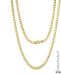 Steeltime Unisex 14K Gold Plated Cuban Superflat Necklace