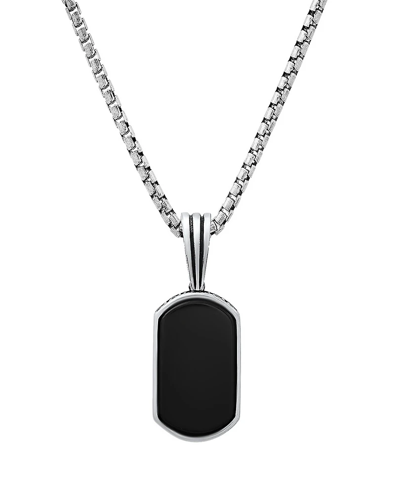 Steeltime Men's Dog Tag Brick Pendant Necklace