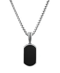 Steeltime Men's Dog Tag Brick Pendant Necklace