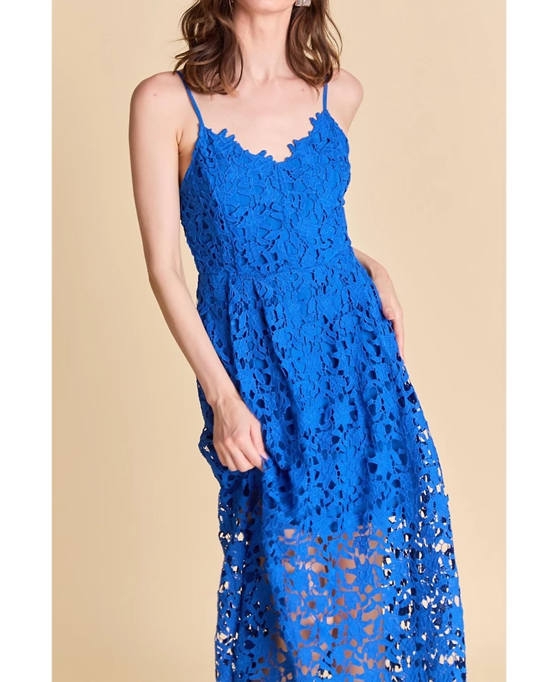 endless rose Women's Lace Cami Midi Dress