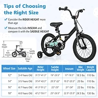 Kids Bike with Adjustable Seat and Low-Step Frame for Easy Mounting