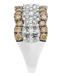 Le Vian Nude Diamond & Chocolate Scalloped Multirow Ring (2-1/4 ct. t.w.) 14k Rose Gold