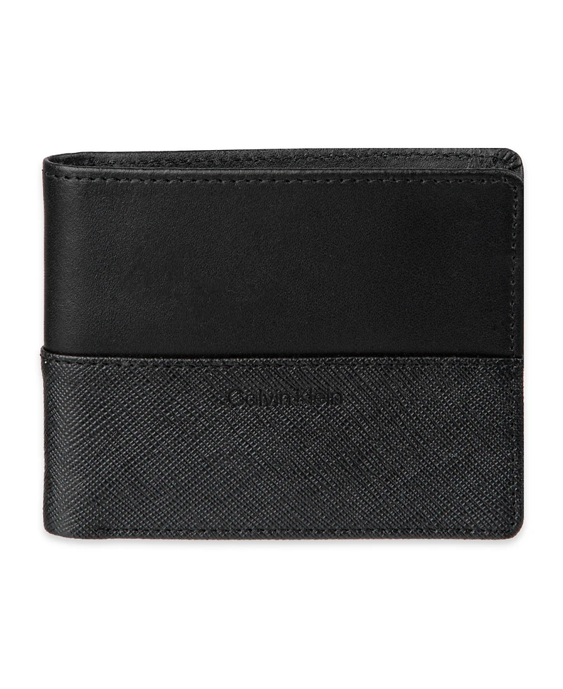 Calvin Klein Men's Rfid Overlapping Saffiano Slimfold Wallet