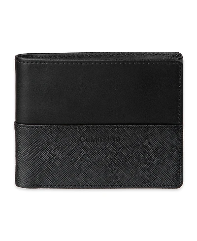 Calvin Klein Men's Rfid Overlapping Saffiano Slimfold Wallet