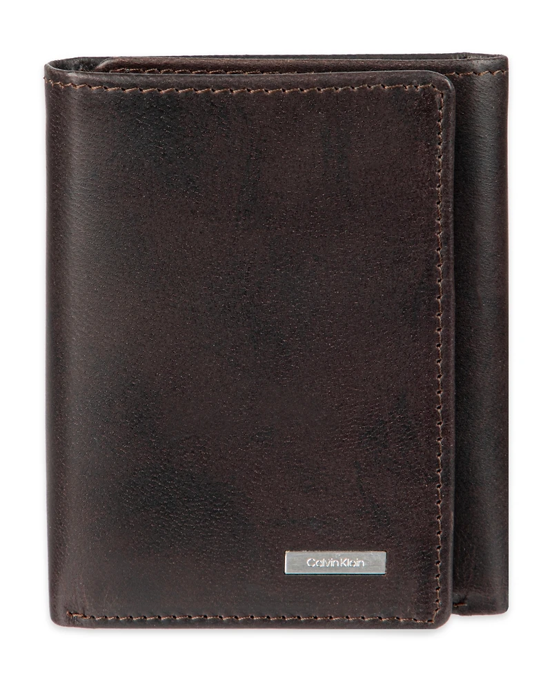 Calvin Klein Men's Rfid Two Tone Arcadia Leather Trifold Wallet
