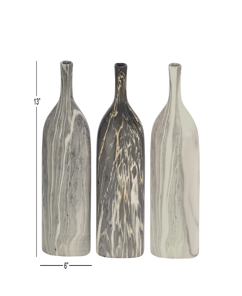 Rosemary Lane Ceramic Contemporary Vase, Set of 3
