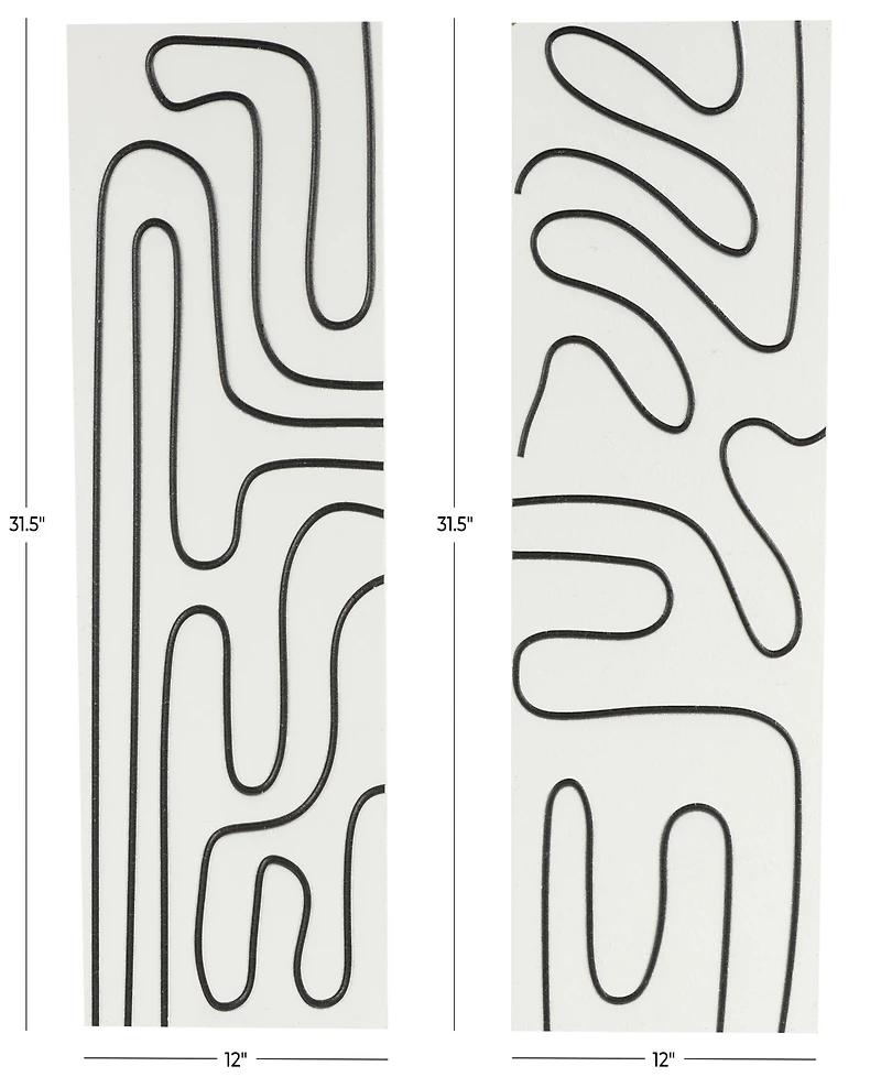 Rosemary Lane Wood Contemporary Wall Art, Set of 2