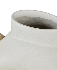 Rosemary Lane Resin 13" Contemporary Vase with Woven Inspired Arched Handles