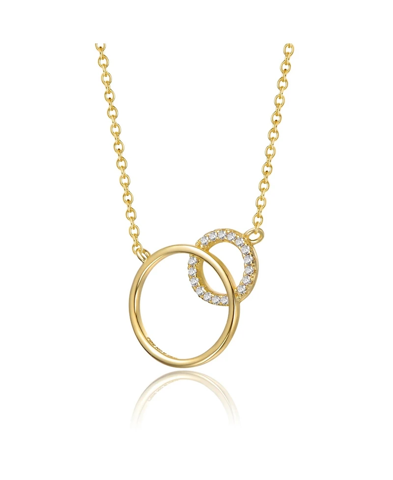 Rachel Glauber 14K Gold Plated Cubic Zirconia Entwined Triple Eternity Circle Necklace