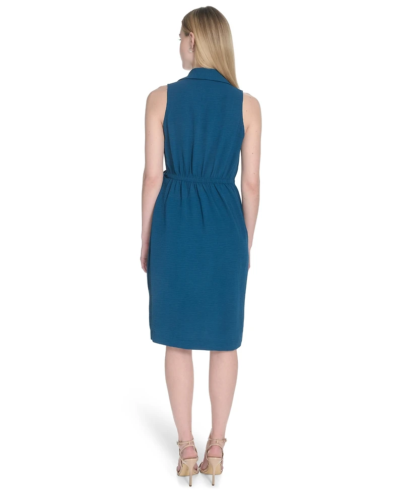 Calvin Klein Women's Sleeveless Wrap V-Neck Sheath Dress