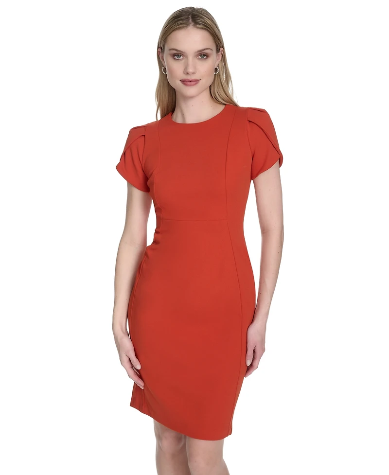 Calvin Klein Tulip-Sleeve Sheath Dress