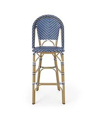 Streamdale Sleek Aluminum Bistro Barstools with Durable Poly Rattan Weave