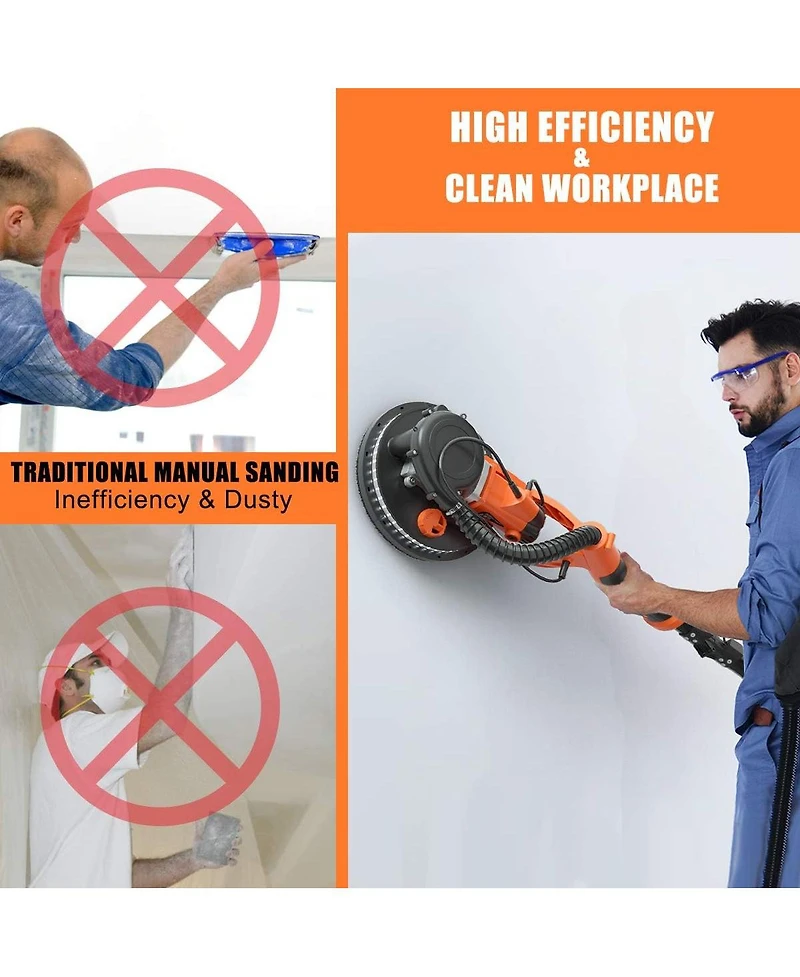 Electric Foldable Drywall Sander 750W Variable Speed