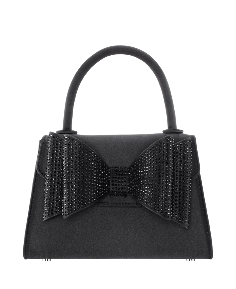 Nina Crystal Double Bow Handheld Satchel Bag