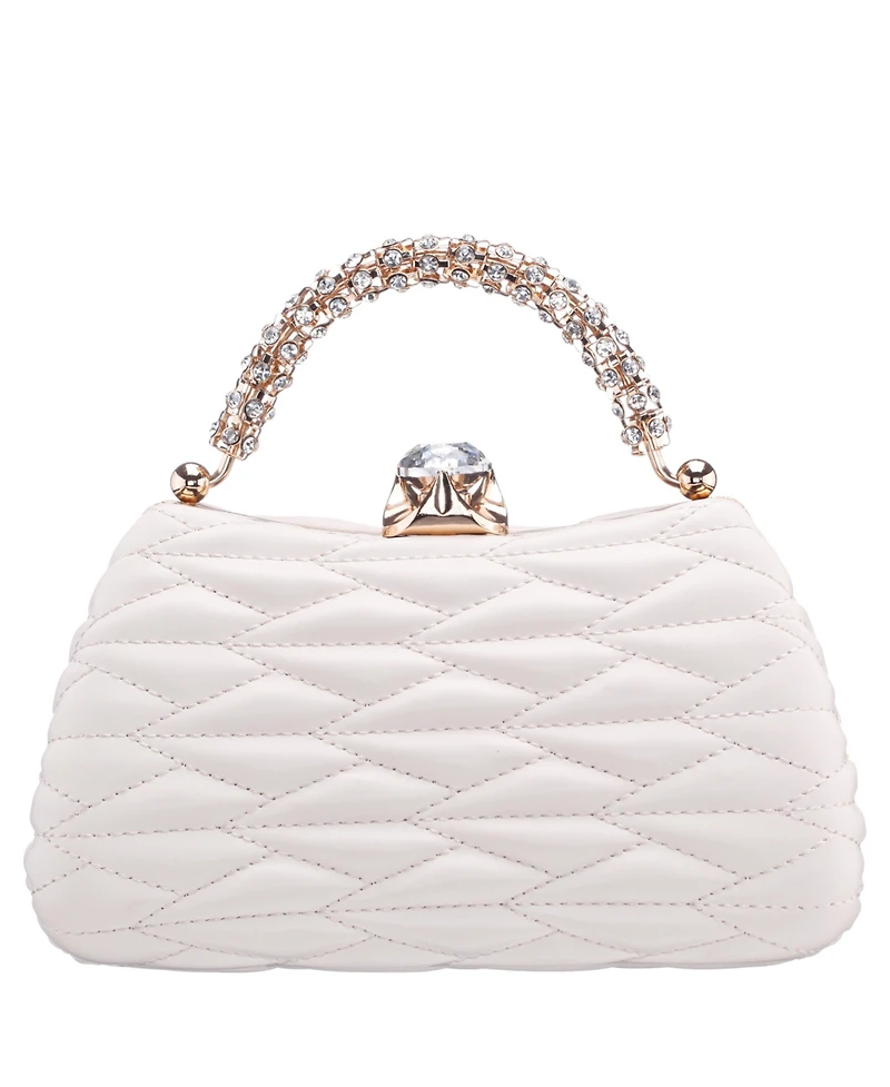 Nina Quilted Minaudiere Handle Clutch Bag