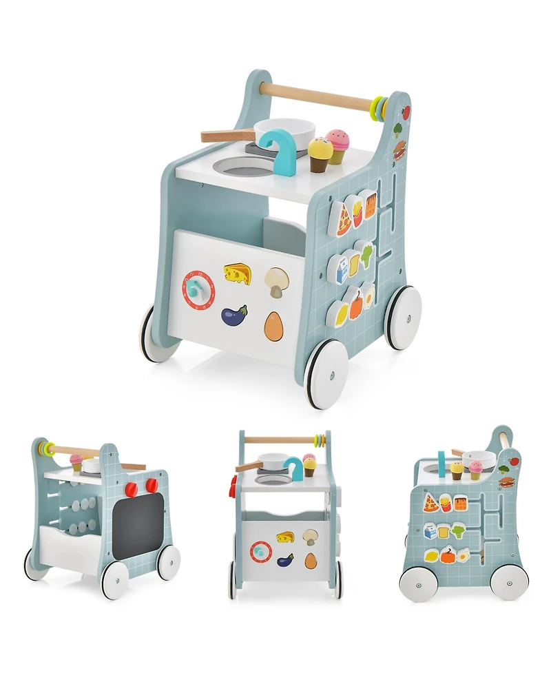 Slickblue 6-in-1 baby push walker with Play Kitchen Over 12 Months