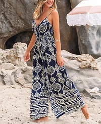 Cupshe Women's Boho Print Spaghetti Strap Split-Leg Jumpsuit