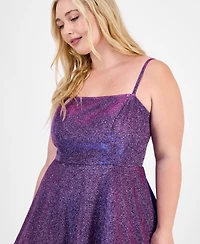 City Studios Trendy Plus Fit & Flare Glitter Dress