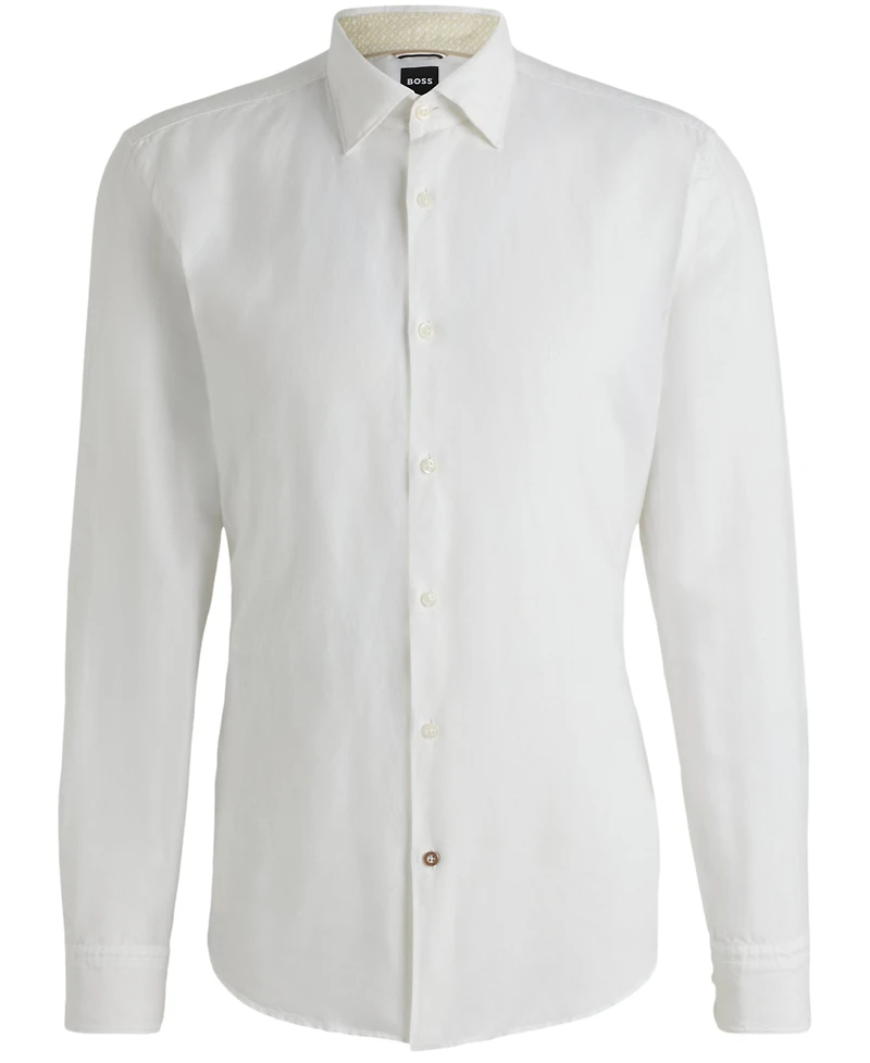Boss by Hugo Men's Linen-Cotton Chambray Regular-Fit Dress Shirt