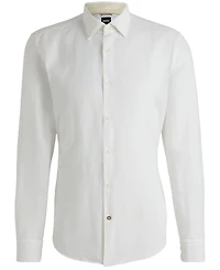 Boss by Hugo Men's Linen-Cotton Chambray Regular-Fit Dress Shirt