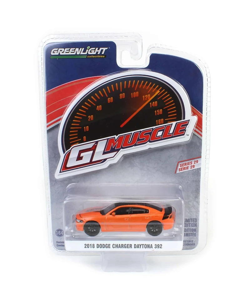 1/64 2018 Dodge Charger Daytona 392 Go Mango GreenLight Muscle Series 29