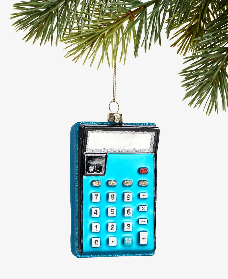 Holiday Lane Eclectic Charm Glass Calculator Ornament, Macy's Exclusive