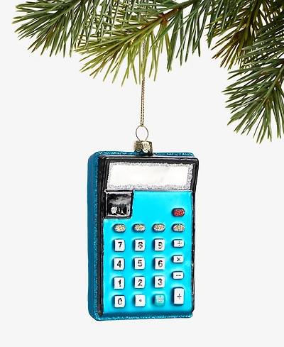 Holiday Lane Eclectic Charm Glass Calculator Ornament, Macy's Exclusive