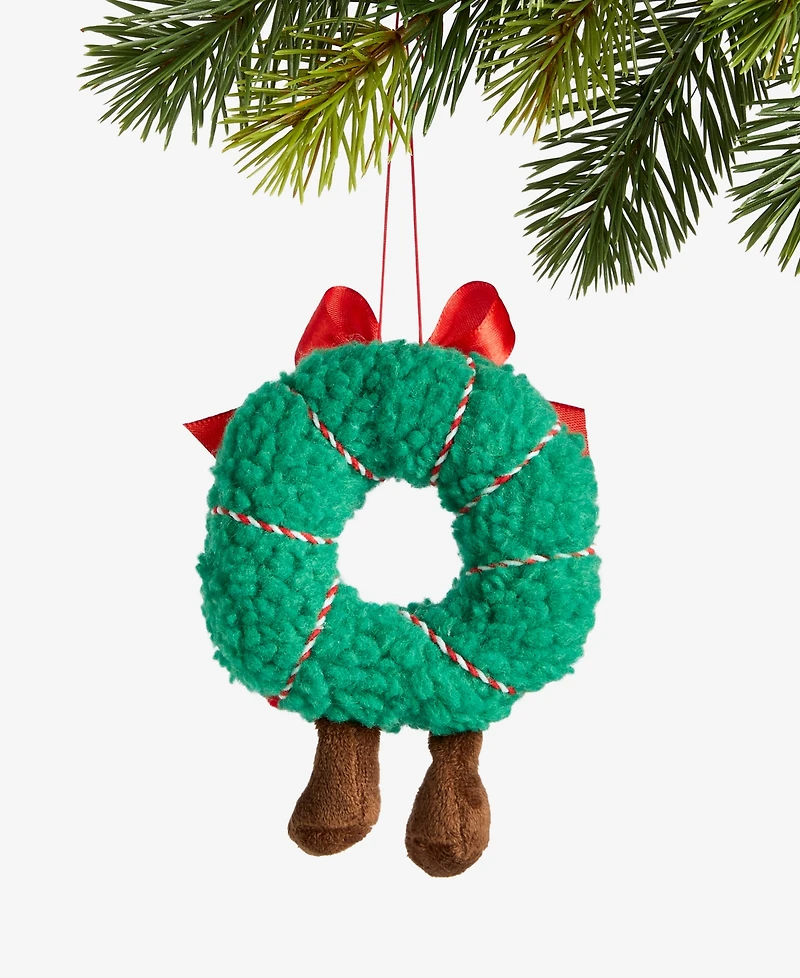 Holiday Lane Tiny Tidings Wreath Fabric Ornament, Macy's Exclusive