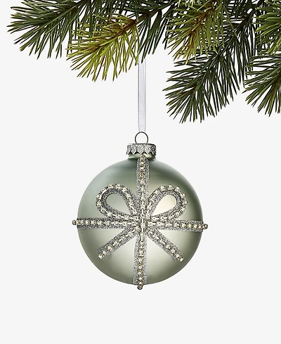 Holiday Lane Gilded Glamour Beaded Bow Ball Ornament, Macy's Exclusive