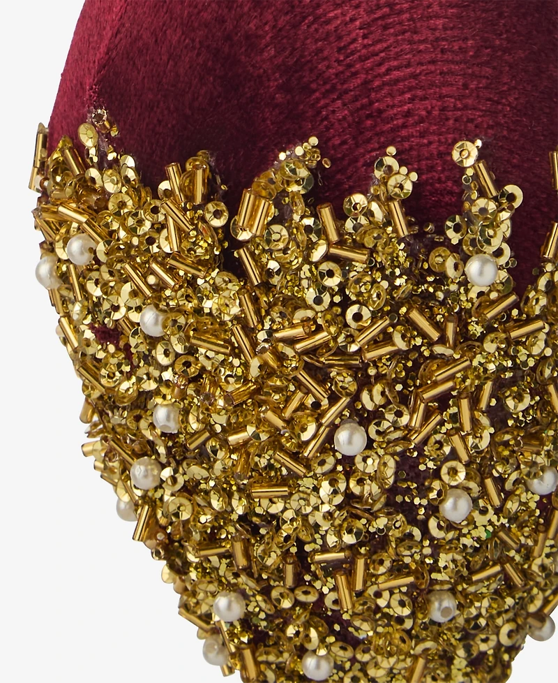 Holiday Lane Berry Tones Red Velvet Finial Ornament, Macy's Exclusive