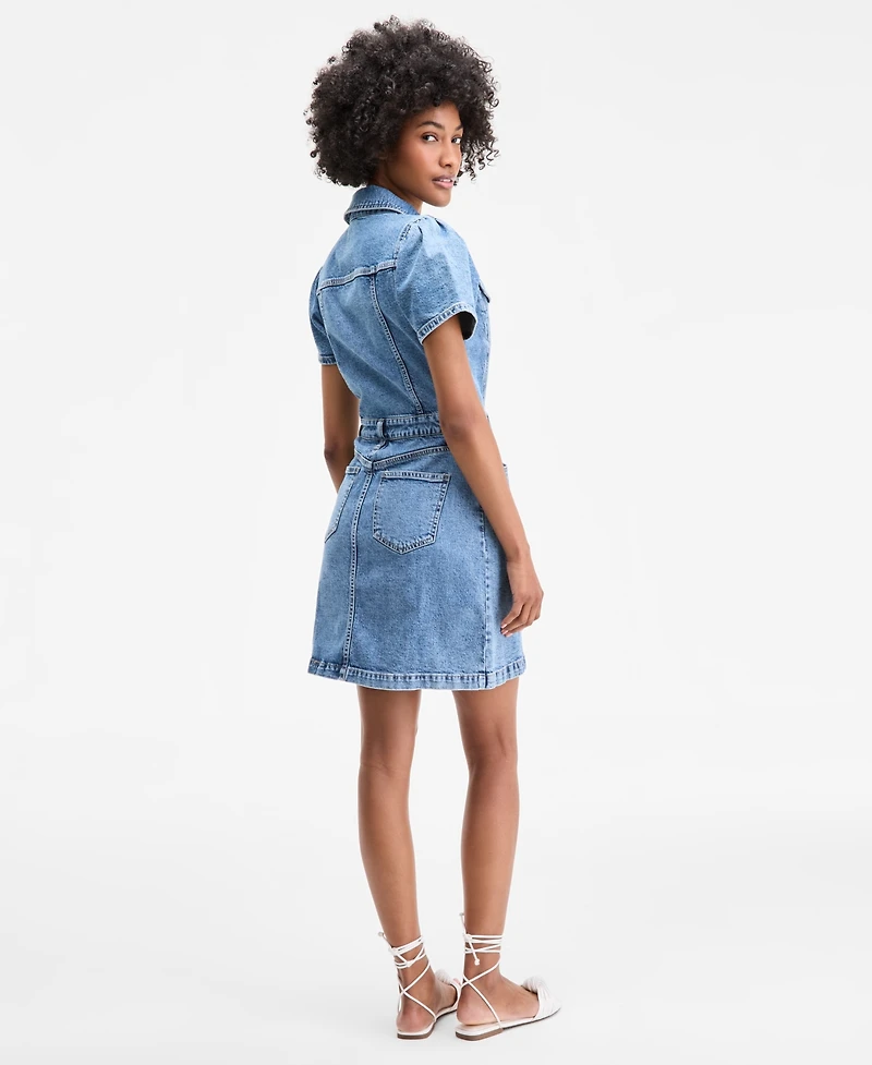 On 34th Women's Denim Trucker Mini Dress, Exclusively at Macy's