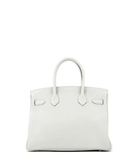 Pre-Owned HERMES Birkin 30 Handbag Grey Clemence with Palladium Hardware