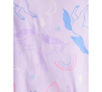 Carter's Toddler Girls Unicorn-Print Snug-Fit Cotton Pajamas, 4 Piece Set