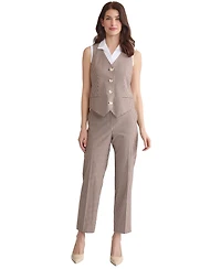 Jones New York Women's Check-Print Button-Front Vest