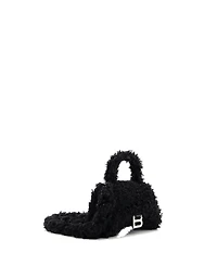 Pre-Owned Balenciaga Small Fluffy Hourglass Top Handle Bag Faux Fur