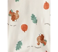 Carter's Toddler Thanksgiving-Print Snug Fit Cotton Pajamas, 2 Piece Set
