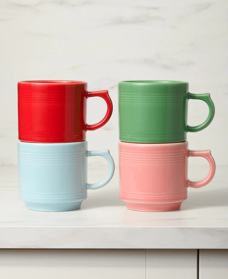 Fiesta Peppermint Frost 16 oz. Stackable Mugs, Set of 4