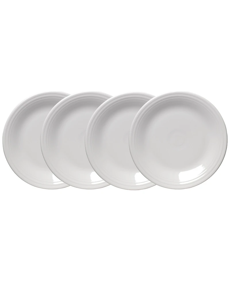 Fiesta White Classic Rim 10.5" Dinner Plates, Set of 4