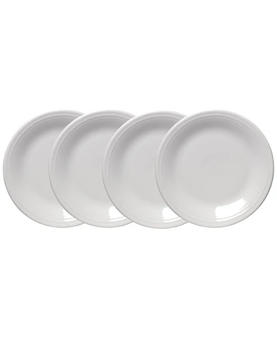 Fiesta White Classic Rim 10.5" Dinner Plates, Set of 4