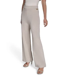 Halston Women's High-Rise Wide-Leg Knit Pants