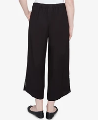 Ruby Rd. Petite Soft Tropical Fern Embroidered Capri Pants
