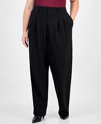 Bar Iii Trendy Plus Scuba Wide-Leg Pants, Macy's Exclusive