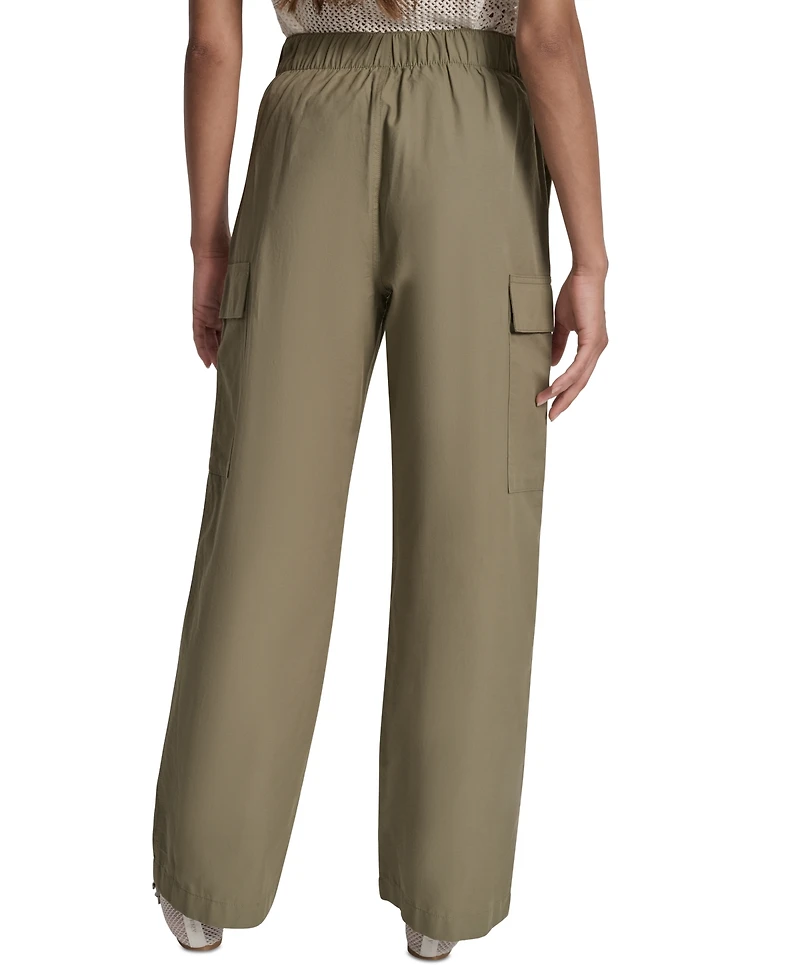Dkny Jeans Women's High Rise Straight Leg Cargo Pants