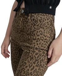Dkny Jeans Women's Animal Print High Rise Cropped Flare - Nkz