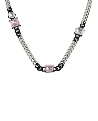 Steve Madden Punk Romance Stone Bib Necklace