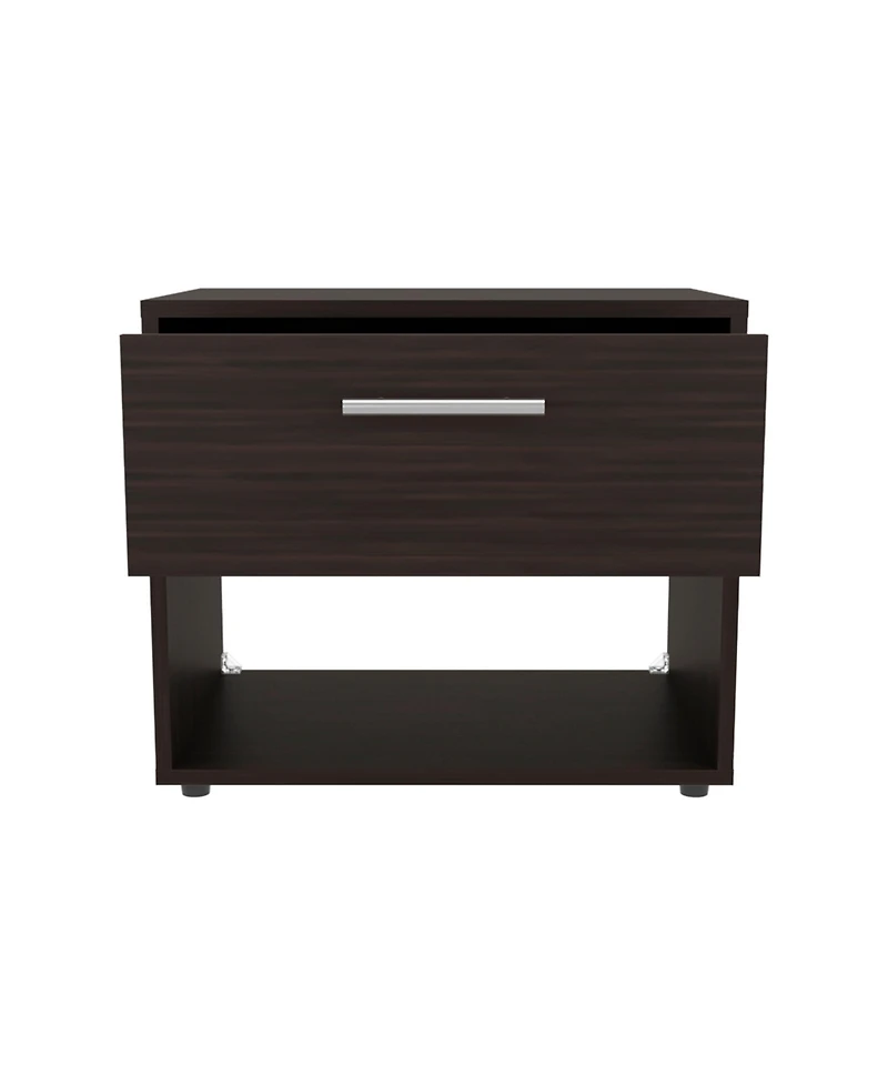 Noxen Nightstand, 1 Drawer, 1 Shelf, 4 Legs, Walnut