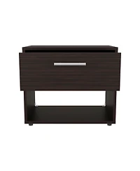 Noxen Nightstand, 1 Drawer, 1 Shelf, 4 Legs, Walnut
