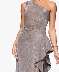 Xscape Petites One-Shoulder Long Sheath Dress