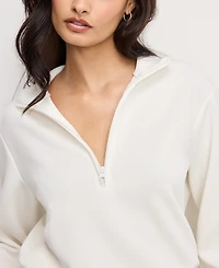 Good American Women's Air Soft Half-Zip Sweatshirt